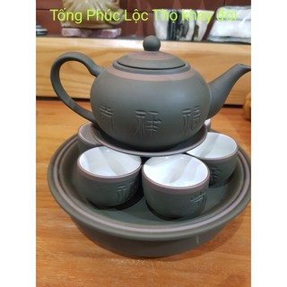 bộ ấm chén pha chè Bát Tràng_ấm chén swarovski Bát Tràng