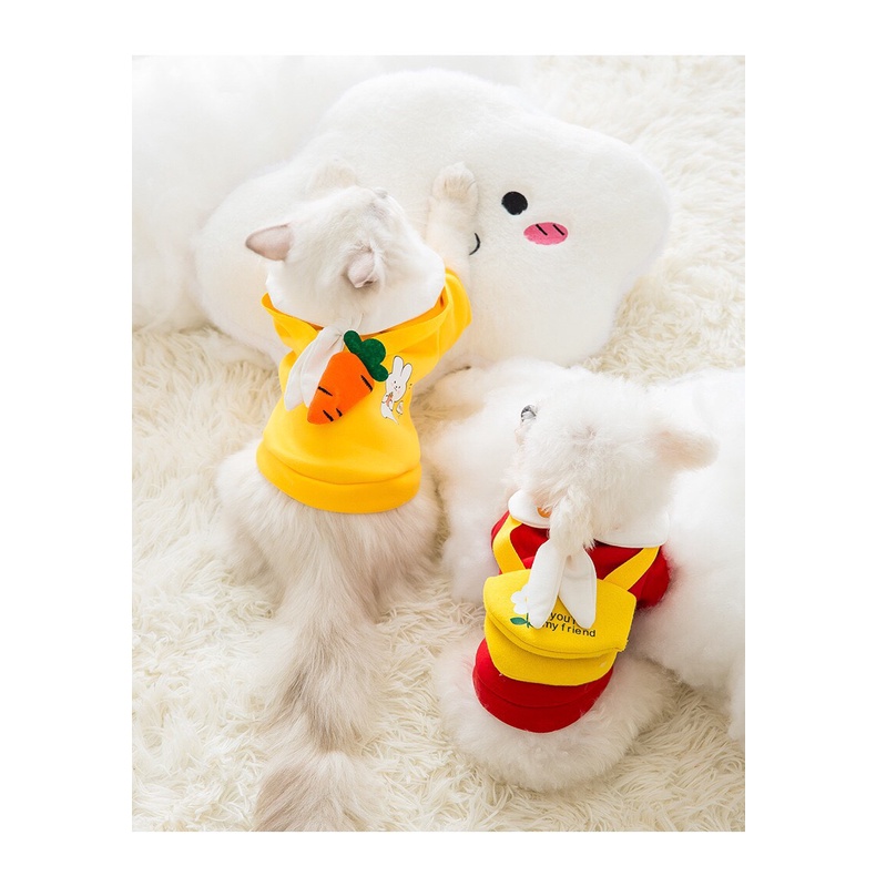 Trang phục cho thú cưng - áo nỉ cà rốt có khăn choàng cổ thời trang cho thú cưng