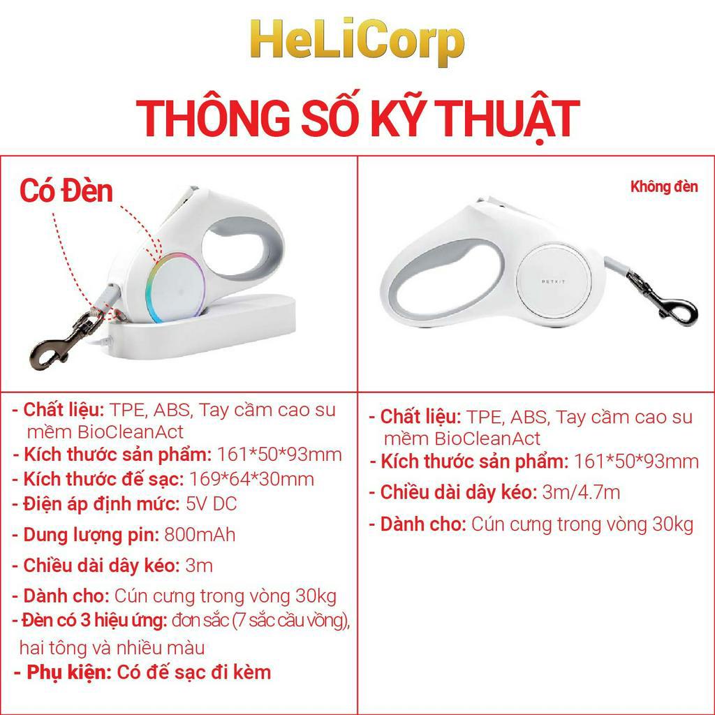 Dây Dắt Chó Đi Dạo Petkit Cao Cấp, tự rút gọn và không rối dây - HeLiCorp
