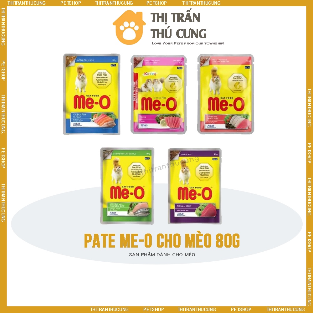 Pate Me-O Gói 80g Cho Mèo Con, Mèo Trưởng Thành