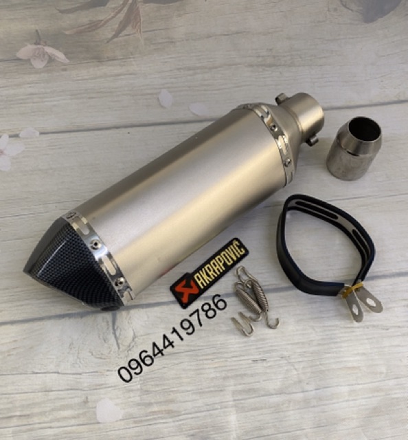 Lon pô titan Akrapovic lục giác.Full phụ kiện