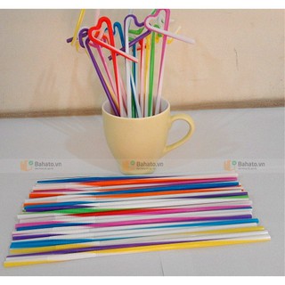 Bộ 5 gói ống hút cong nghệ thuật bảy sắc cầu vồng Φ6
