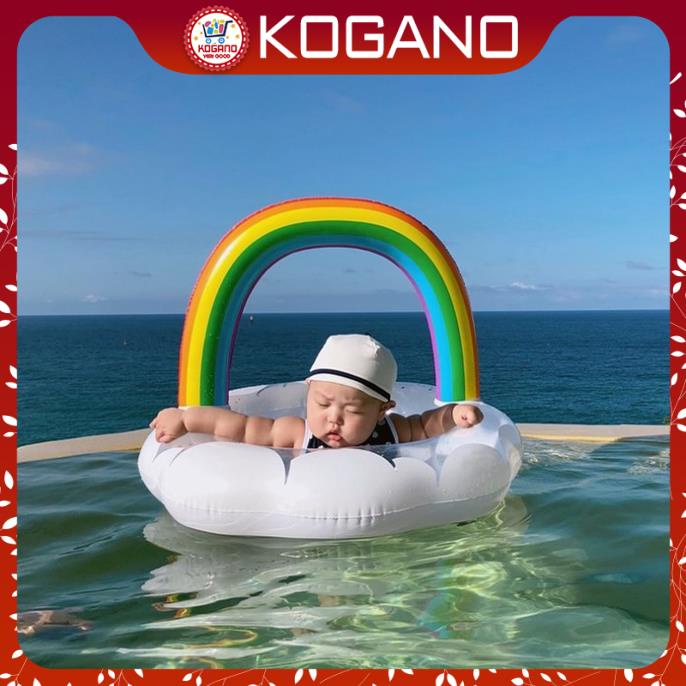 Phao Bơi Cho Bé KOGANO Phao Cho Bé Có Xỏ Chân Chống Lật An Toàn Bơi Lội Hình Cầu Vồng Cực Yêu SS-001262
