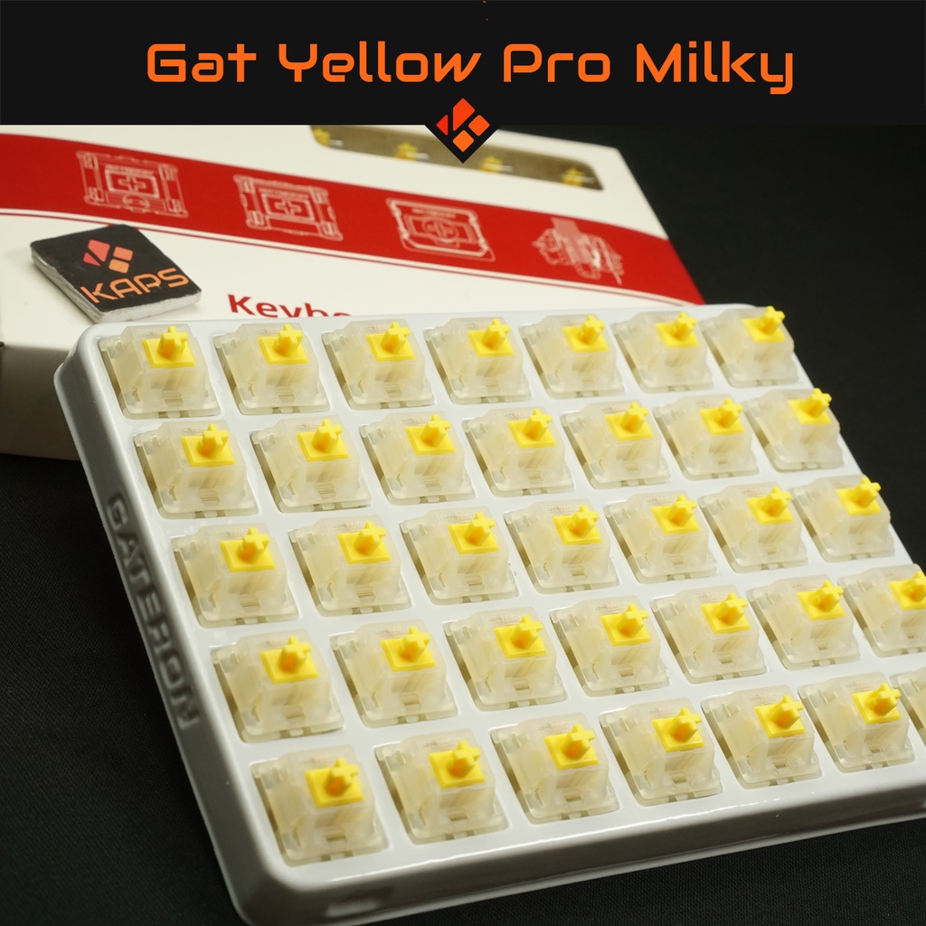 Switch Gateron Milky Yellow Pro | Pack 35 switch | Linear Switch | Switch 5 chân | Switch Gateron | Dùng cho bàn phím cơ