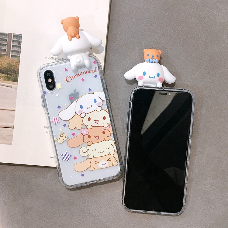 [ IPHONE ] Ốp Lưng Silicon Chống Sốc Cinnamoroll ( Kèm Hình Thú ) - I066