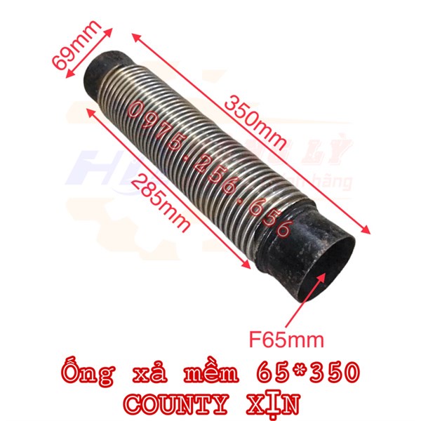 Cổ xả Ống Xả Mềm Phi 65*350 COUNTY Xị Phụ tùng ô tô Phụ tùng Hùng Lỳ