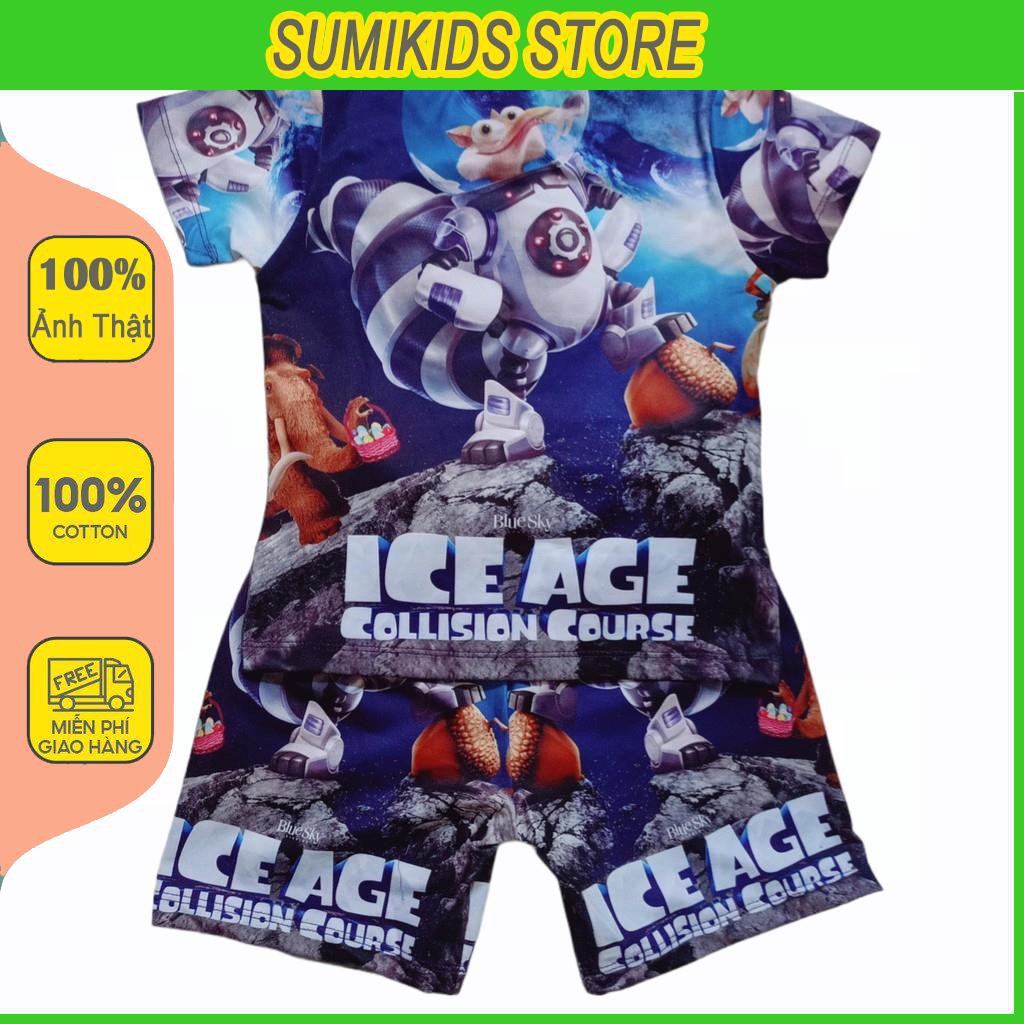 Quần áo trẻ em thun lạnh bé trai Đồ bộ bé trai- Hoạt hình 3D thun lạnh ROBOT SUMIKIDS STORE