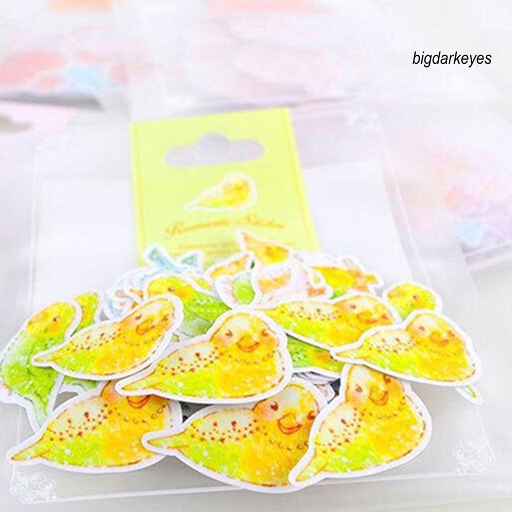 Set 70 Miếng Dán Trang Trí Laptop Hành Lý Bằng PVC Họa Tiết Màu Nước Dễ Thương