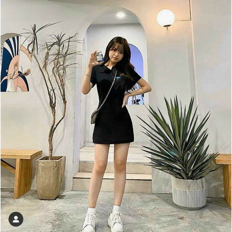 [Mã CORN33 giảm 30% đơn 10K] ĐẦM ĐEN CỔ POLO