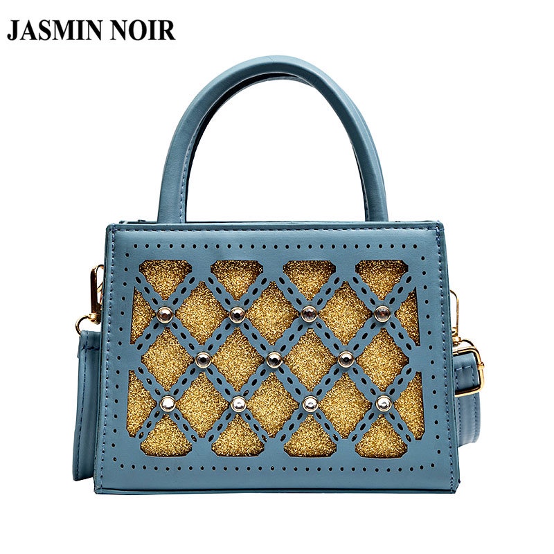 Túi xách nữ JASMIN NOIR phối đinh tán thiết kế rỗng độc đáo