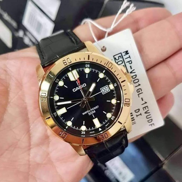 Đồng Hồ Nam Casio Standard MTP-VD01GL-1E Chính Hãng - Dây Da | Casio Standard MTP-VD01GL-1E