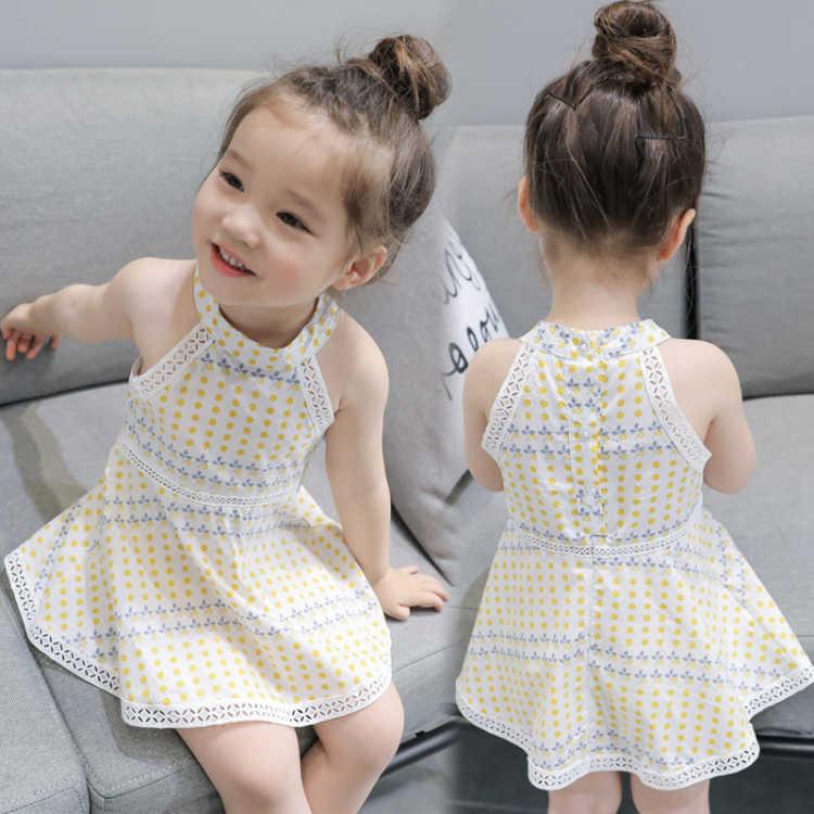 Đầm cotton không tay đáng yêu cho bé gái 1-6 tuổi