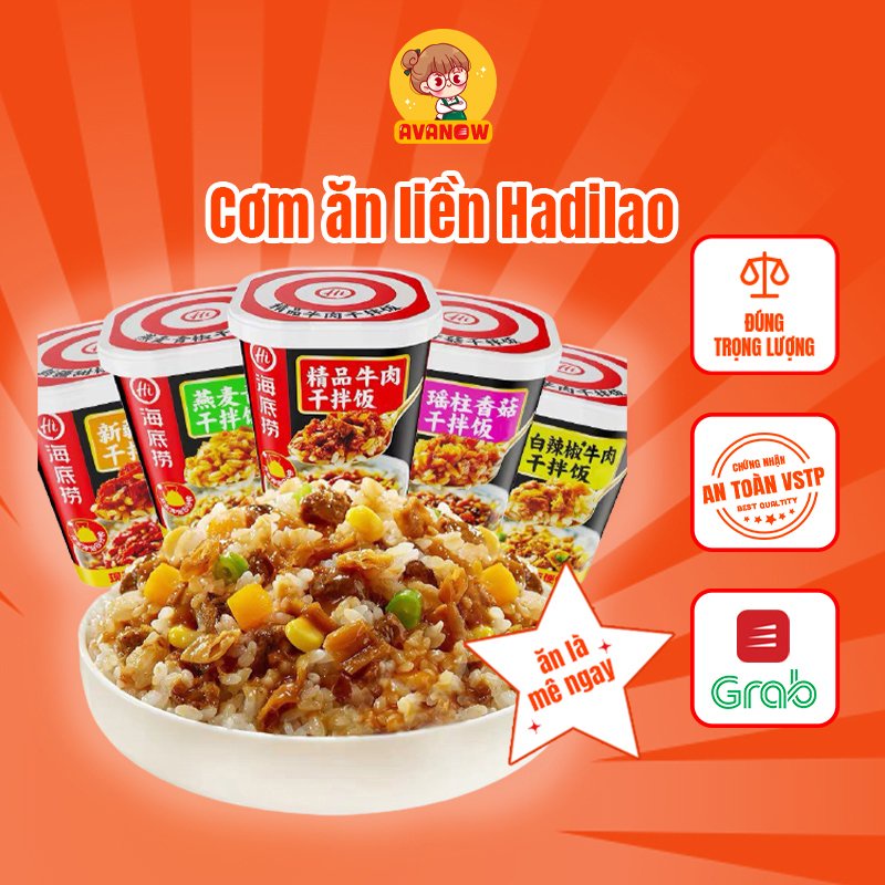 Cơm ăn liền Haidilao 137g 🍣 Avanow🍣 cơm tự sôi 5 vị,đồ ăn vặt trung quốc