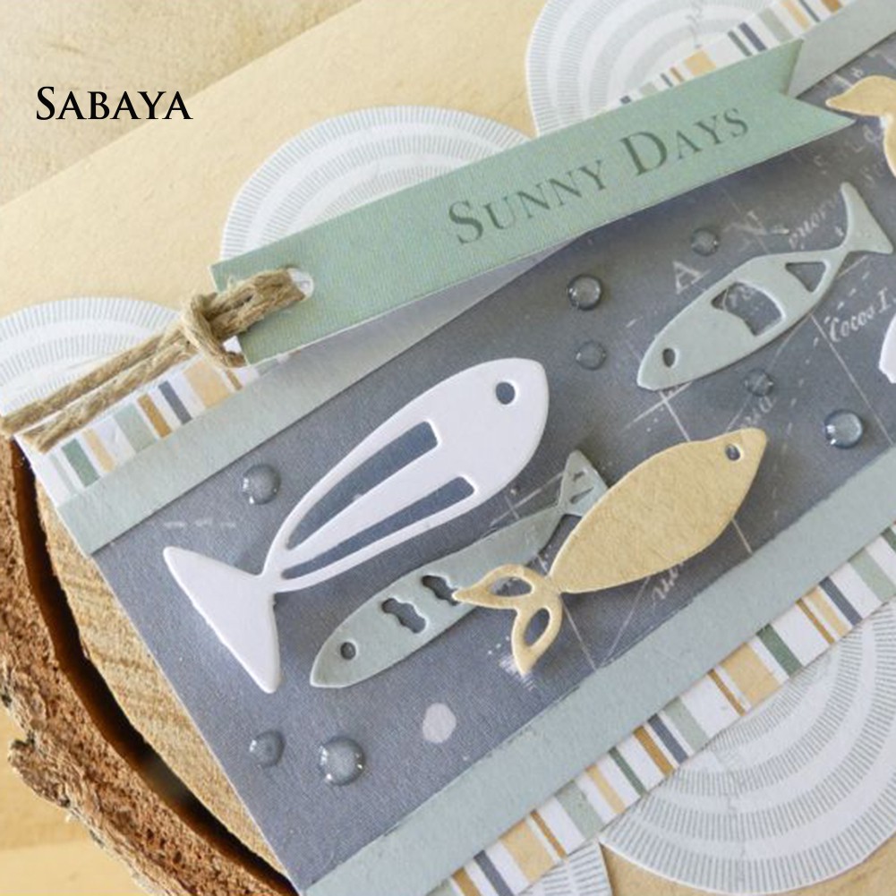 Khuôn cắt giấy bằng kim loại thiết kế cá trang trí sổ lưu niệm