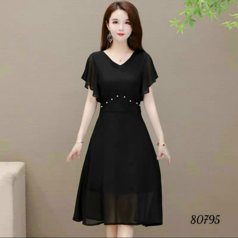 ĐẦM TRUNG NIÊN BAD SHOP DỰ TIỆC SIZE M ĐẾN 3XL MÀU ĐEN PHỐI HOA  ྆