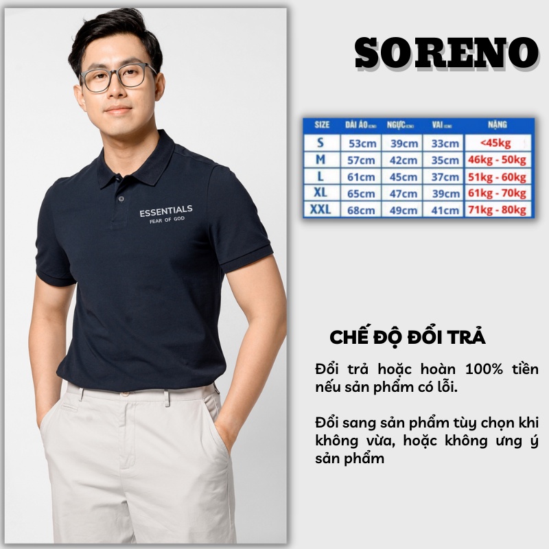 Áo Polo ESSENTIALS Nam Nữ Form Rộng Cotton Cá Sấu Cao Cấp | Soreno