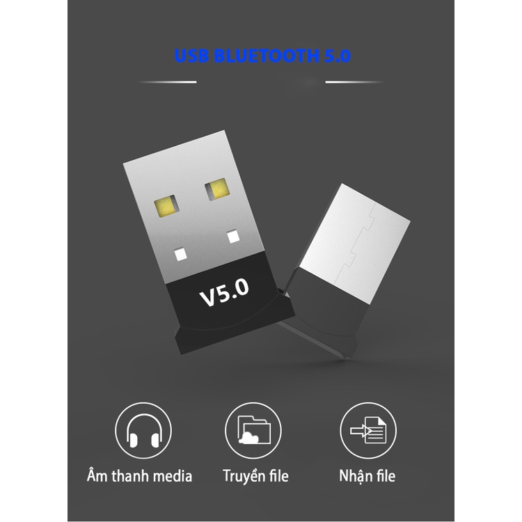 USB bluetooth dongle v5.0 hỗ trợ kết nối đa nền tảng, gửi nhận file tốc độ cao, điều khiển nhạc, dễ dàng sử dụng | WebRaoVat - webraovat.net.vn