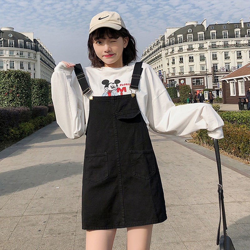 Đầm Yếm Denim Thiết Kế Mới Thời Trang Theo Phong Cách Hàn Quốc Dành Cho Nữ