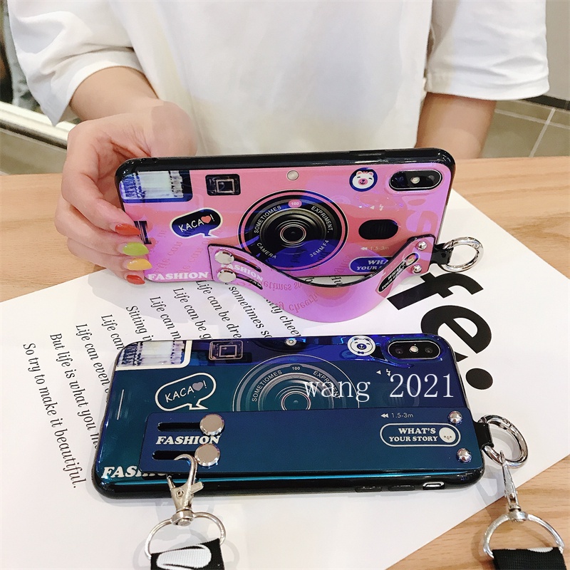 Ốp Điện Thoại Mềm Hình Máy Ảnh Có Dây Đeo Cho Realme C35 Narzo 50A Prime / Realme Narzo 50 50i Realme 9 Pro +Plus 9Pro 8i 9i