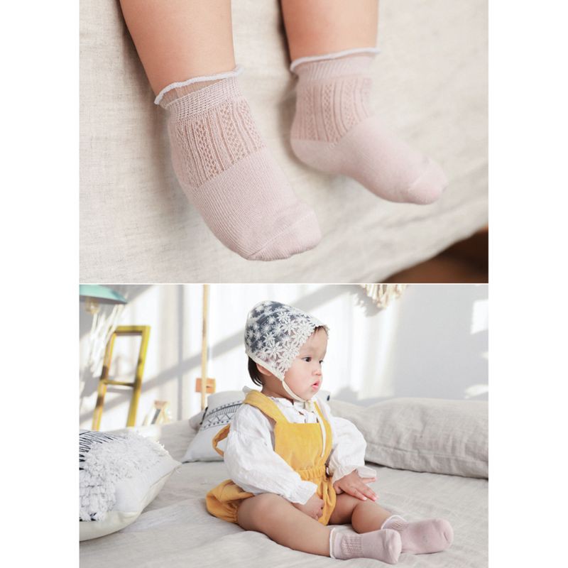 Set 5 Đôi Vớ Cotton Dệt Kim Dễ Thương Cho Bé