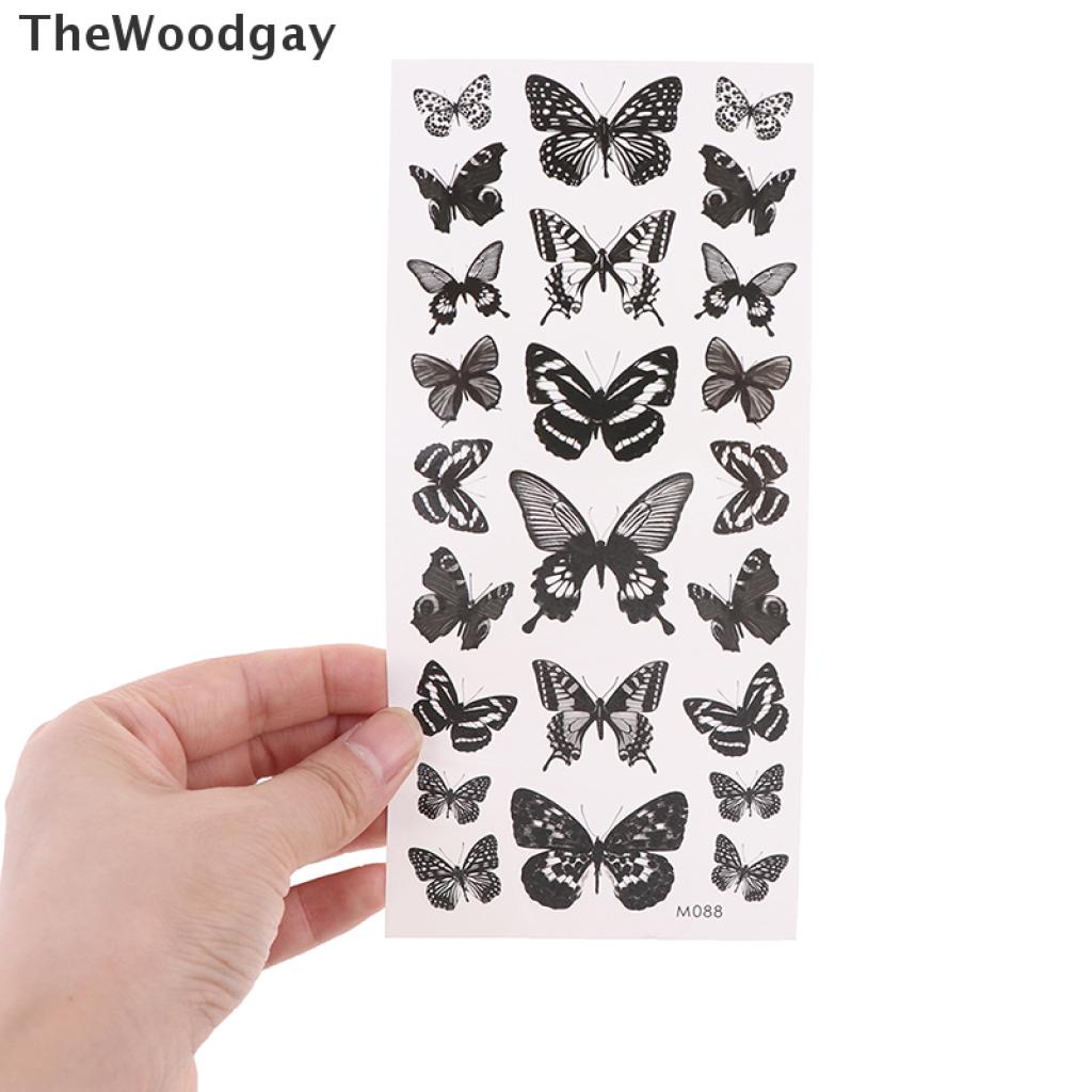 1 Tờ Hình Xăm Dán Tạm Thời Hình Bướm 3D Chống Nước