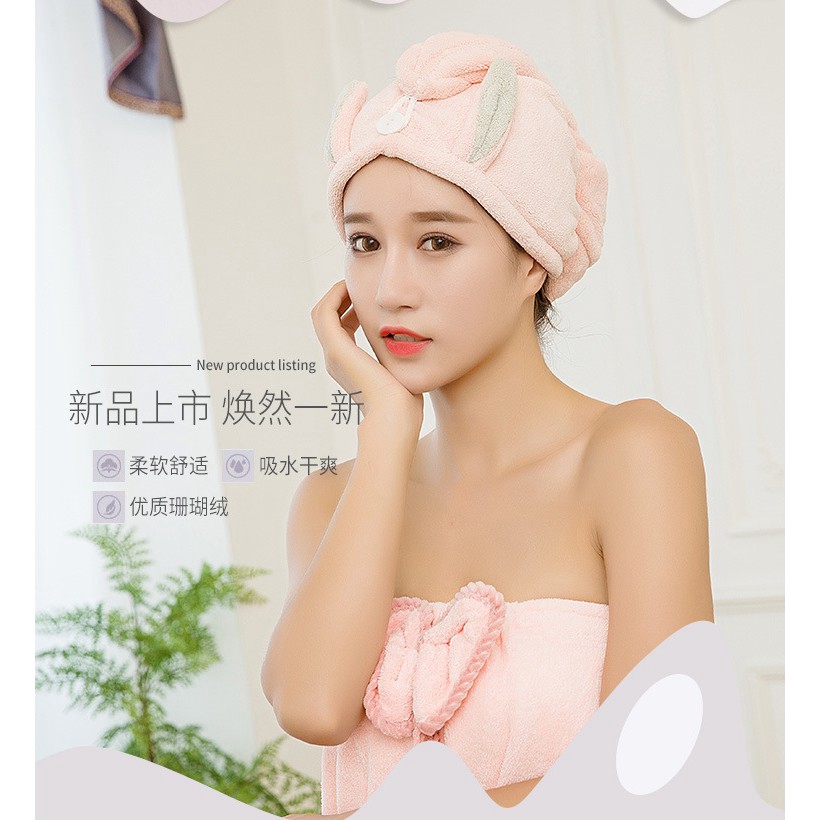 Nón trùm tóc thấm hút nhanh thiết kế xinh xắn chất lượng cao
