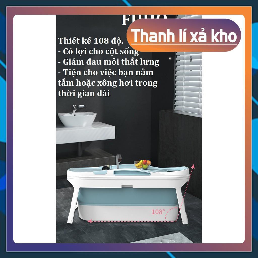 Bồn tắm gấp gọn dành cho người lớn chất liệu nhựa PP và hạt nhựa TPE, dài 140cm có thể làm bể bơi trẻ em