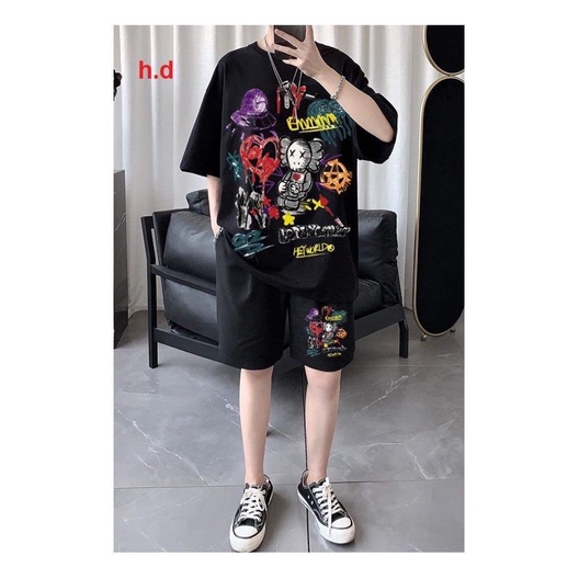 bộ thun hè nam Kaw mặt hề mắt x