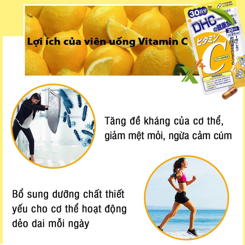 Viên uống Vitamin C DHC Nhật Bản sáng da giảm thâm mụn tăng đề kháng thực phẩm chức năng 30, 90 ngày X6-DHC-C | WebRaoVat - webraovat.net.vn