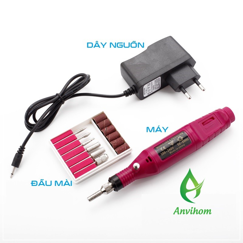 Máy Mài Móng Tay Mini Cầm Tay Chính Hãng TẶNG KÈM 6 Đầu Mài ANVIHOM