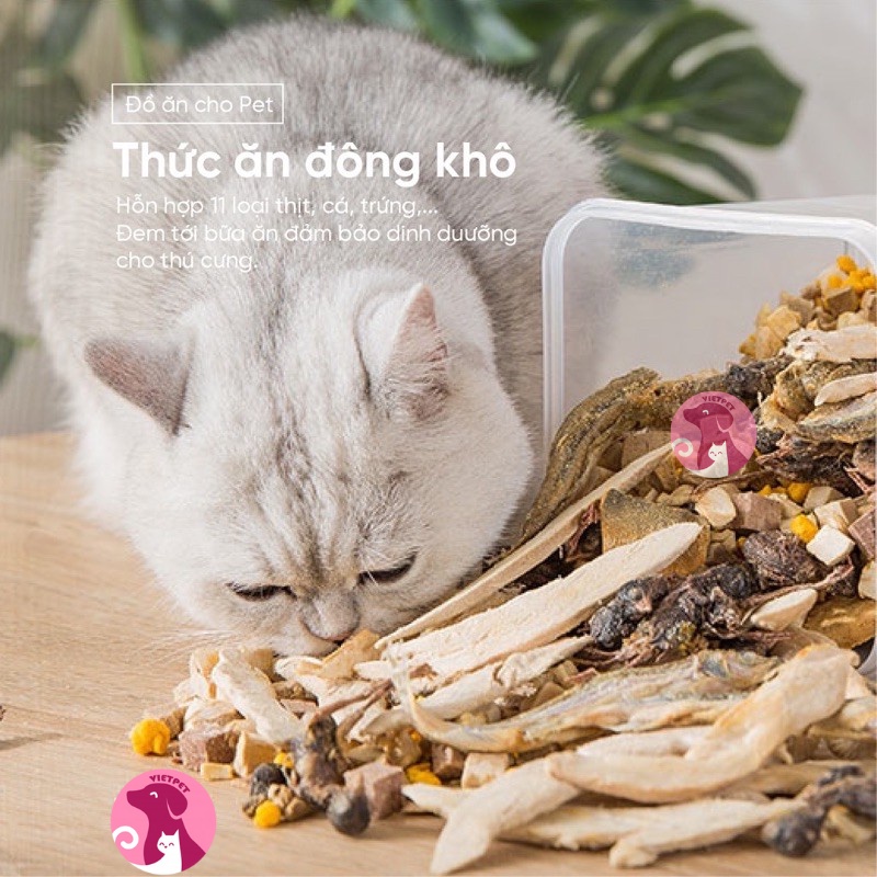 [Siêu Ngon Mà Rẻ] ĐỒ ĂN ĐÔNG KHÔ/ Sấy khô 650g Hỗn hợp các loại tthịt dinh dưỡng cho mèo / chó (Loại Đặc Biệt)