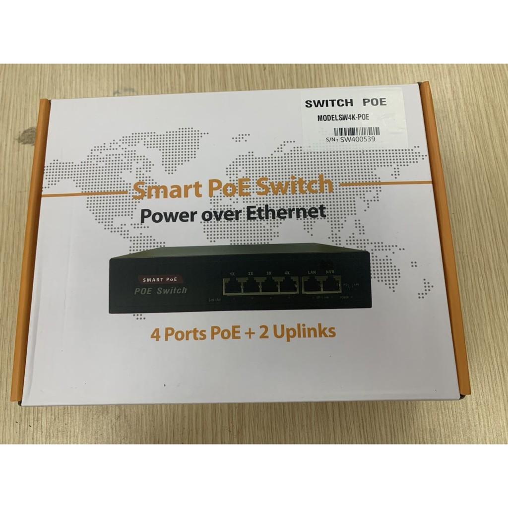 Switch Smart 4 Port POE + 2 Uplink 10/100Mbps SW4K Cấp Nguồn Qua Mạng