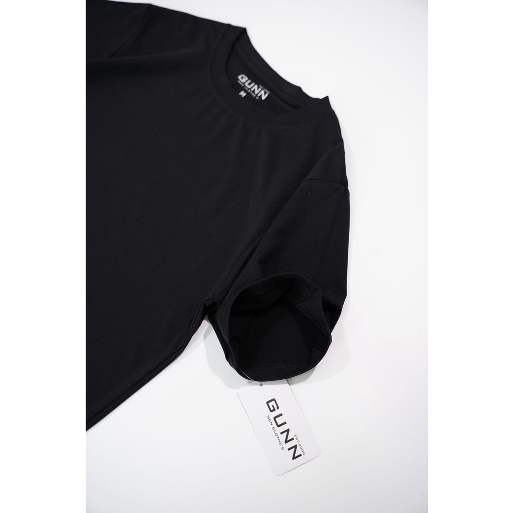 Áo Thun Trơn Basic Cổ Tròn Cotton 4 Chiều Cao Cấp, Co Giãn, Thoáng Mát - ĐEN - GUNN T-SHIRT