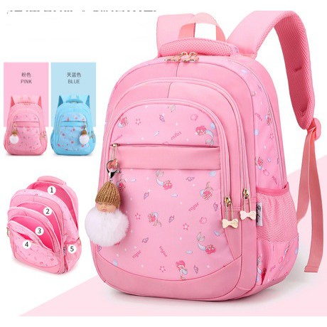 Balo đi học bé gái siêu nhẹ không tặng kèm móc khóa