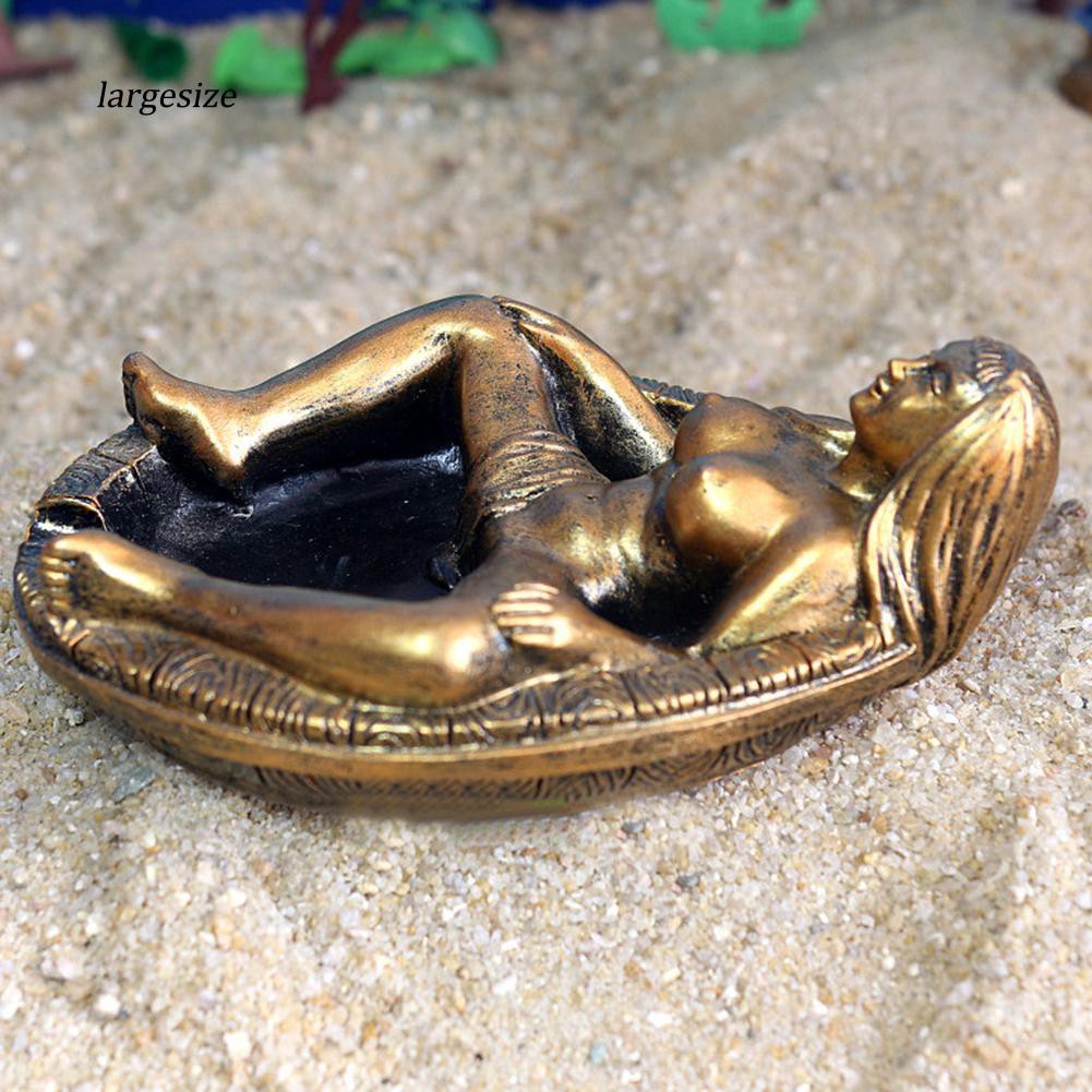 Large♥Vintage Style Resin Woman in Bath Tub Ashtray Gothic Cigarette Smoke Butt Holder