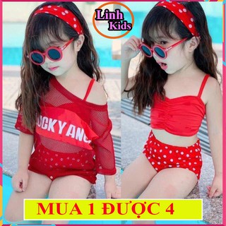 Bộ đồ bơi cho bé gái ⚡𝐌𝐀̂̃𝐔 𝐌𝐎̛́𝐈 𝟐𝟎𝟐𝟏⚡bộ bikini trẻ em 4 chi tiết hàng cao cấp , sành điệu ,giá rẻ bất ngờ