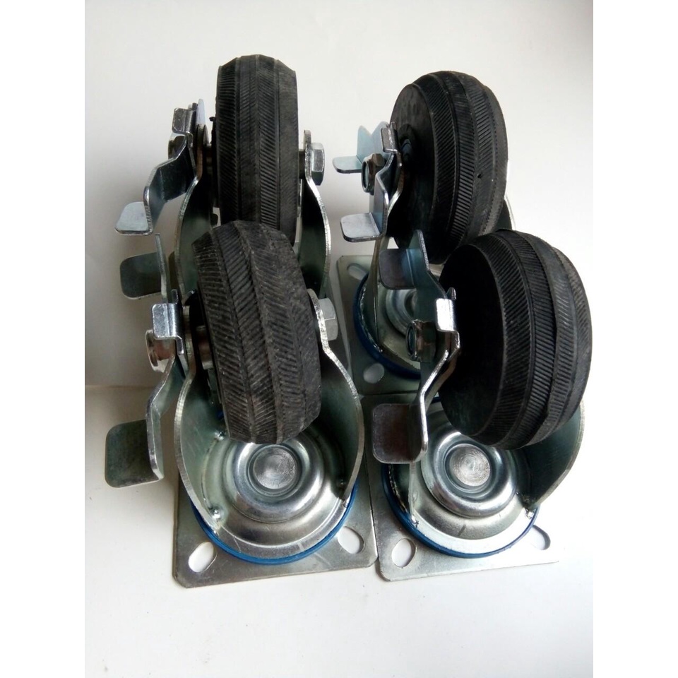 Bộ 4 bánh xe đẩy Cao su 125mm xoay 360 độ - MITUHOME, Chịu lực 500kg