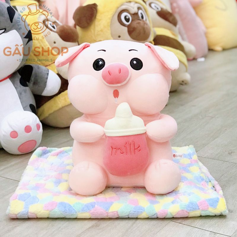 Chăn gối văn phòng ❤️ gấu bông 2in1 kèm mền ❤️ Gấu chăn Bò sữa, Heo, Hổ ôm bình sữa hàng nhập cao cấp bông chăn dày dặn