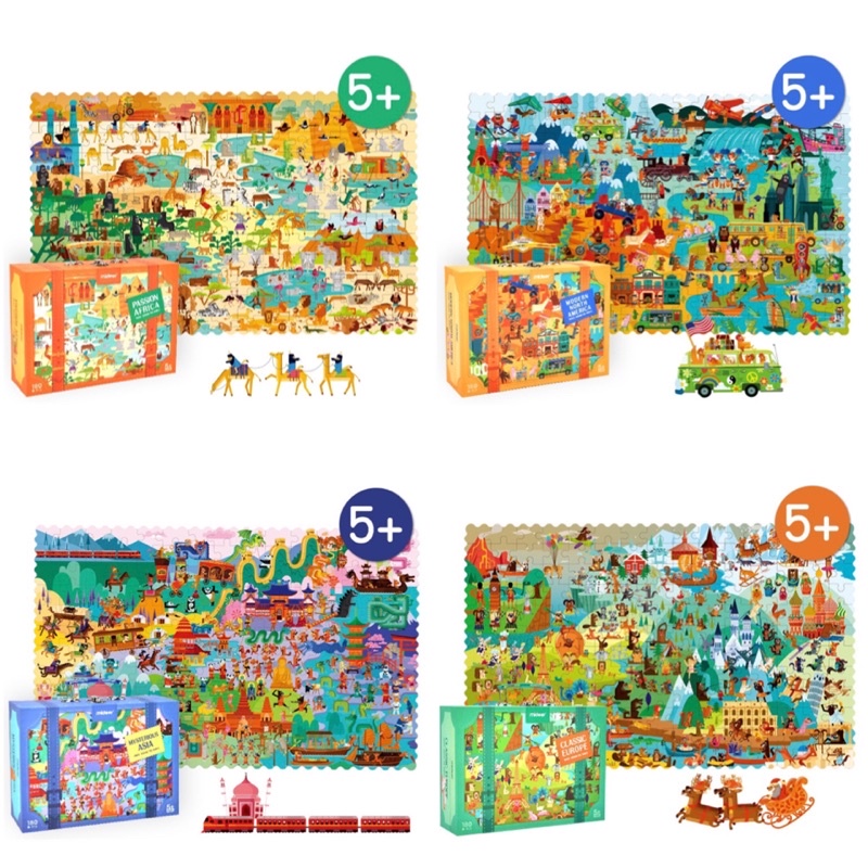 Vali xếp hình 180 miếng Mideer World Travel Puzzle