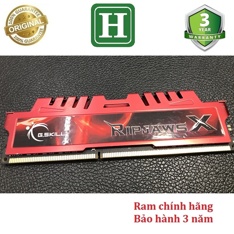 Ram PC DDR3 4Gb bus 1600 - 12800U, ram bộ hiệu GSKILL, tháo máy chính hãng, bảo hành 3 năm