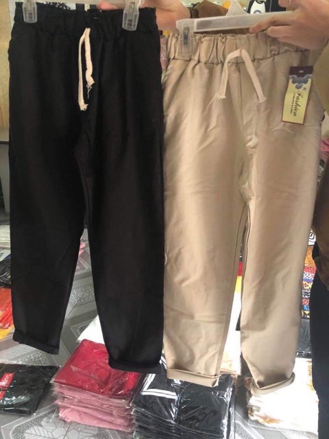 UNISEX QUẦN BAGGY NỮ NAM THỜI TRANG DÂY RÚT DÙ CHẤT KAKI-HươngSu-(Q049)