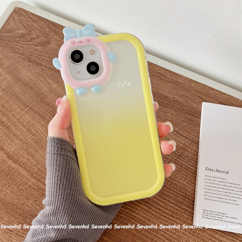 Ốp Điện Thoại Dẻo Màu Gradient Họa Tiết Quái Vật Nhỏ Dễ Thương Cho iPhone 13 12 11 Pro Max Xs Max