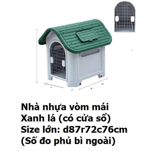 Orgo- Nhà cho chó mèo ở (2 loại gỗ và nhựa) chuồng chó cao cấp mái nhọn