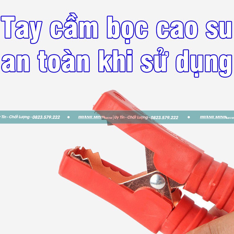Dây Câu Bình Ắc quy Ô Tô Lõi Đồng Siêu To 2000A Kích Điện Acquy Cứu Hộ Ô Tô, Loại 4 mét