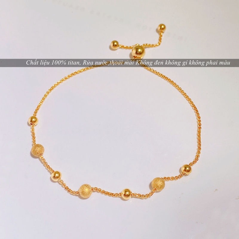 Lắc tay titan nữ không gỉ thiết kế dạng bi phun cát kiểu dáng rút sợi có thể điều chỉnh kích cỡ mẫu mới