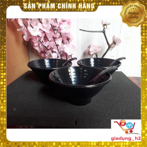 Bát Nhựa Phíp Đen Kiểu Hàn Quốc Cực Đẹp