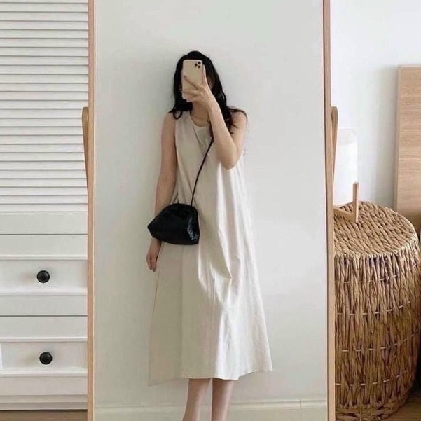 Váy suông nữ NHẬT LINH váy form rộng dáng suông ullzang nhiều màu xinh - V390