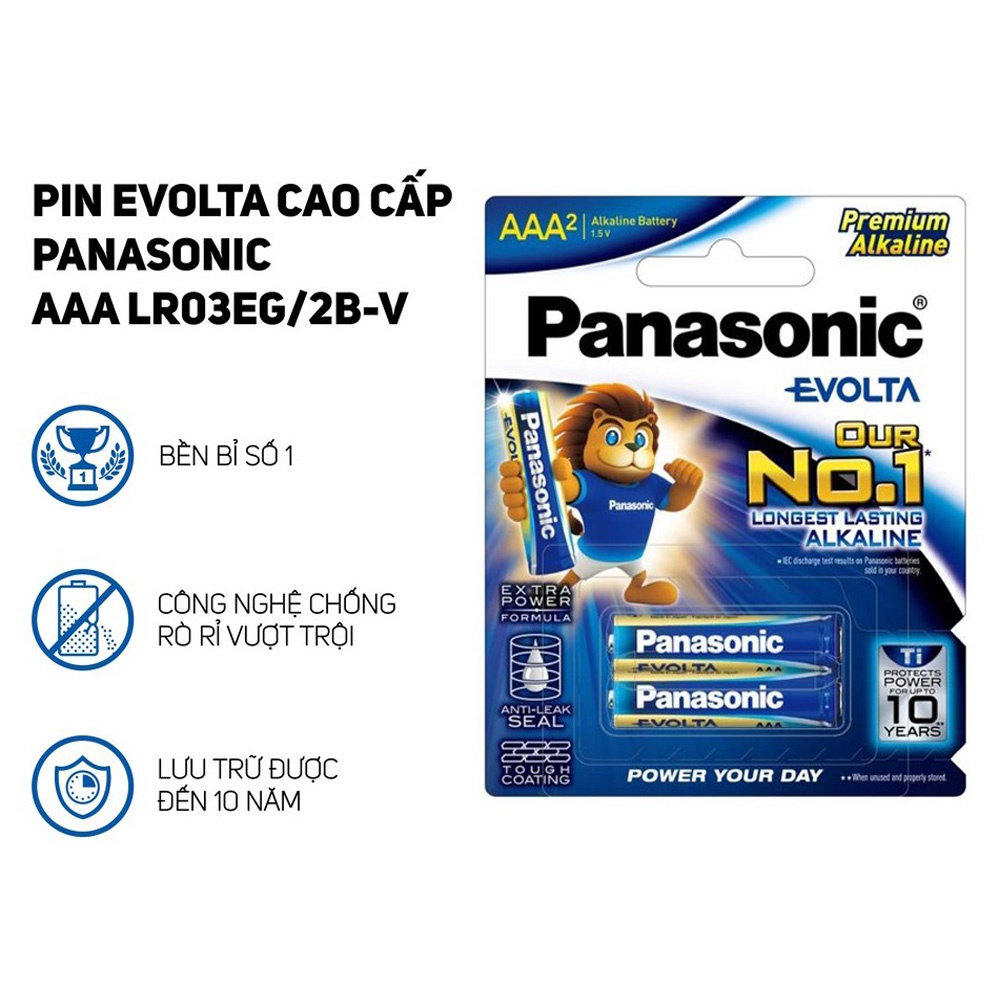 Pin AAA Panasonic Evolta cao cấp LR03EG-2B vỉ 2 viên chính hãng