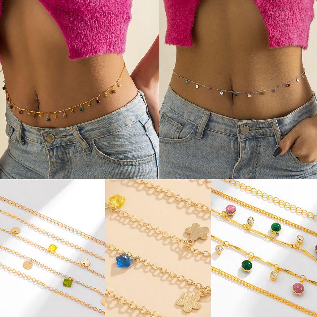 Dây Chuyền Toàn Thân Đính Đá Nhiều Màu Sắc Quyến Rũ Cho Nữ