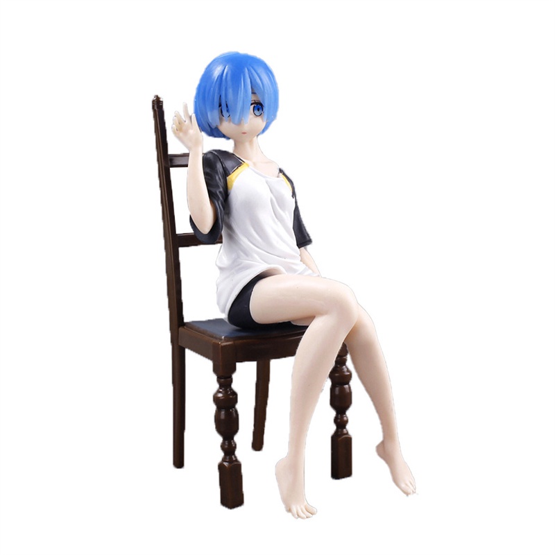 Mô hình đồ chơi nhân vật anime Rem mặc đồ ngủ thư giãn đáng yêu 16cm